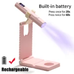 GlowCure Mini Pro Rechargeable UV/LED Nail Lamp with Stand - Image 7