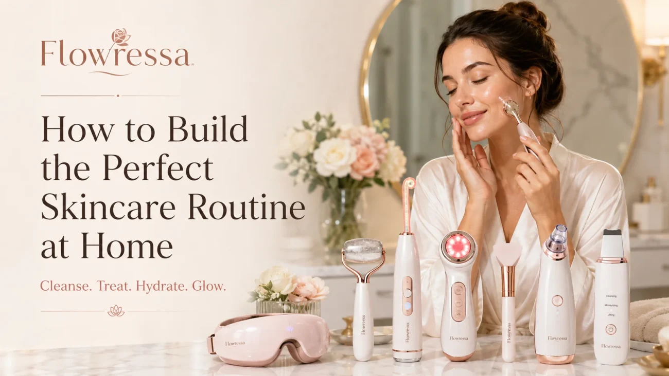 Perfect skincare routine at home with Flowressa skincare tools